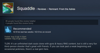 Illustration for article titled Remnant: From The Ashes, As Told By Steam Reviews